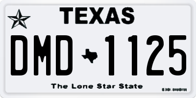 TX license plate DMD1125