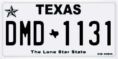 TX license plate DMD1131