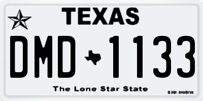 TX license plate DMD1133