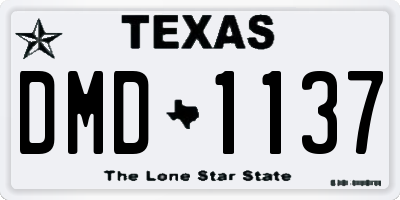 TX license plate DMD1137