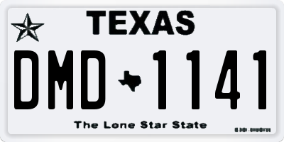 TX license plate DMD1141