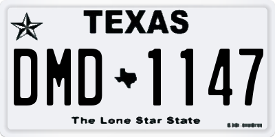 TX license plate DMD1147