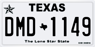 TX license plate DMD1149