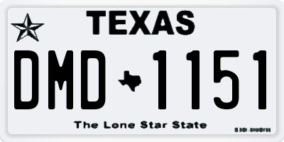 TX license plate DMD1151