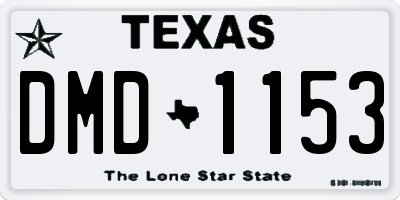 TX license plate DMD1153