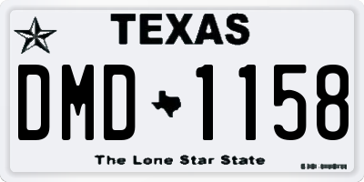 TX license plate DMD1158