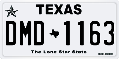 TX license plate DMD1163