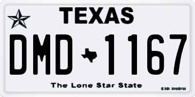 TX license plate DMD1167