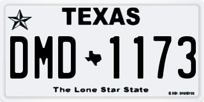 TX license plate DMD1173