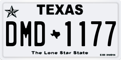 TX license plate DMD1177