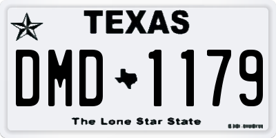 TX license plate DMD1179