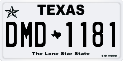 TX license plate DMD1181