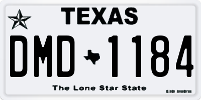 TX license plate DMD1184