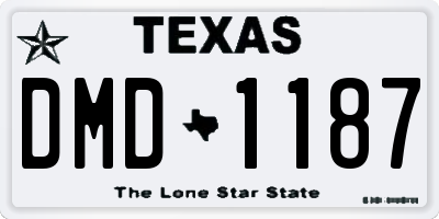 TX license plate DMD1187