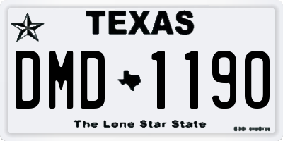 TX license plate DMD1190