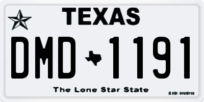 TX license plate DMD1191