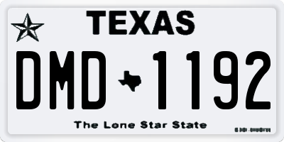 TX license plate DMD1192