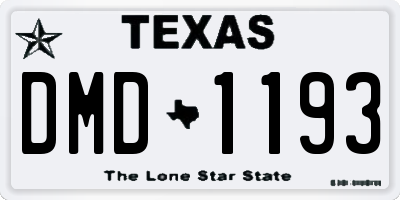 TX license plate DMD1193
