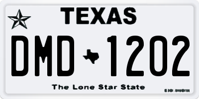 TX license plate DMD1202