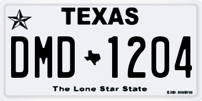 TX license plate DMD1204
