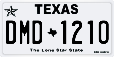 TX license plate DMD1210