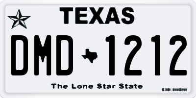 TX license plate DMD1212