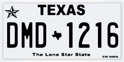 TX license plate DMD1216