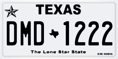 TX license plate DMD1222