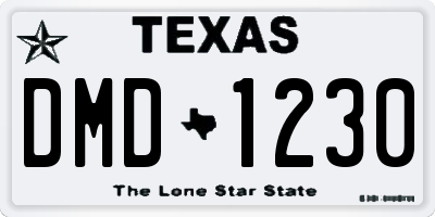 TX license plate DMD1230