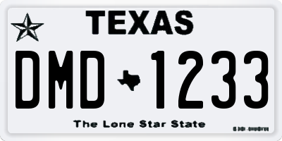 TX license plate DMD1233