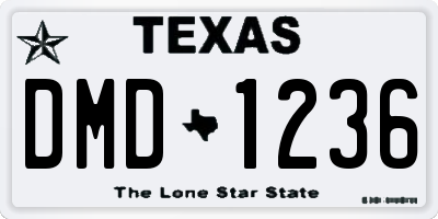 TX license plate DMD1236