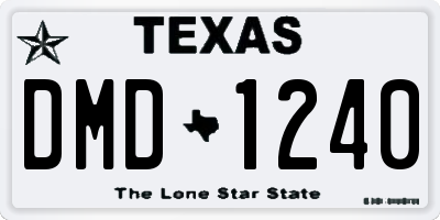 TX license plate DMD1240