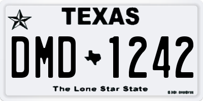 TX license plate DMD1242
