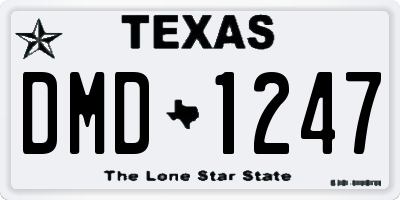 TX license plate DMD1247