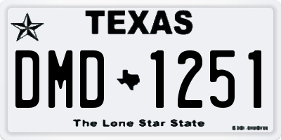 TX license plate DMD1251
