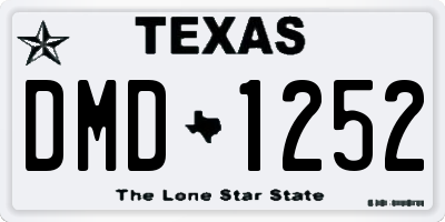 TX license plate DMD1252