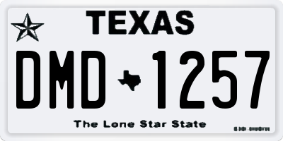 TX license plate DMD1257