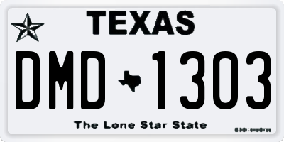 TX license plate DMD1303