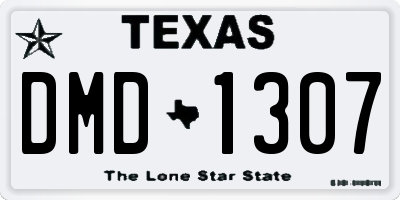 TX license plate DMD1307