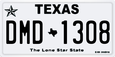 TX license plate DMD1308
