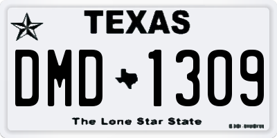 TX license plate DMD1309