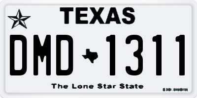TX license plate DMD1311