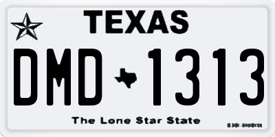 TX license plate DMD1313