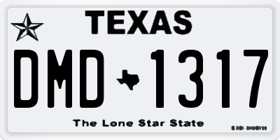 TX license plate DMD1317