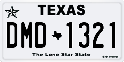 TX license plate DMD1321