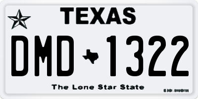 TX license plate DMD1322