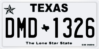 TX license plate DMD1326