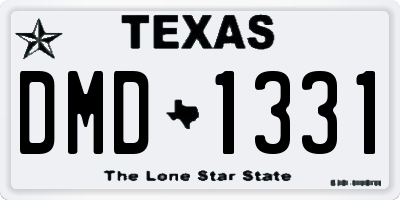 TX license plate DMD1331