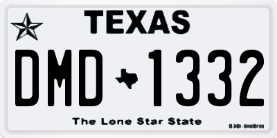 TX license plate DMD1332