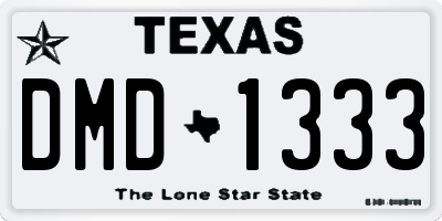 TX license plate DMD1333